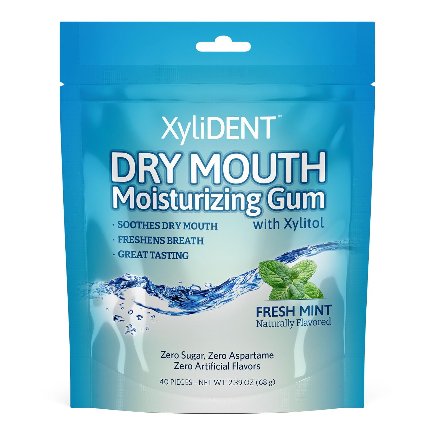 XyliDENT Dry Mouth Gum for Dry Mouth Relief with Monk Fruit, Xylitol