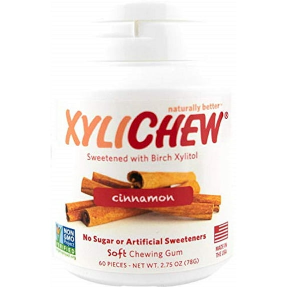 Xylichew Cinnamon Sugar-Free Gum 60 Pieces (Pack Of 4)