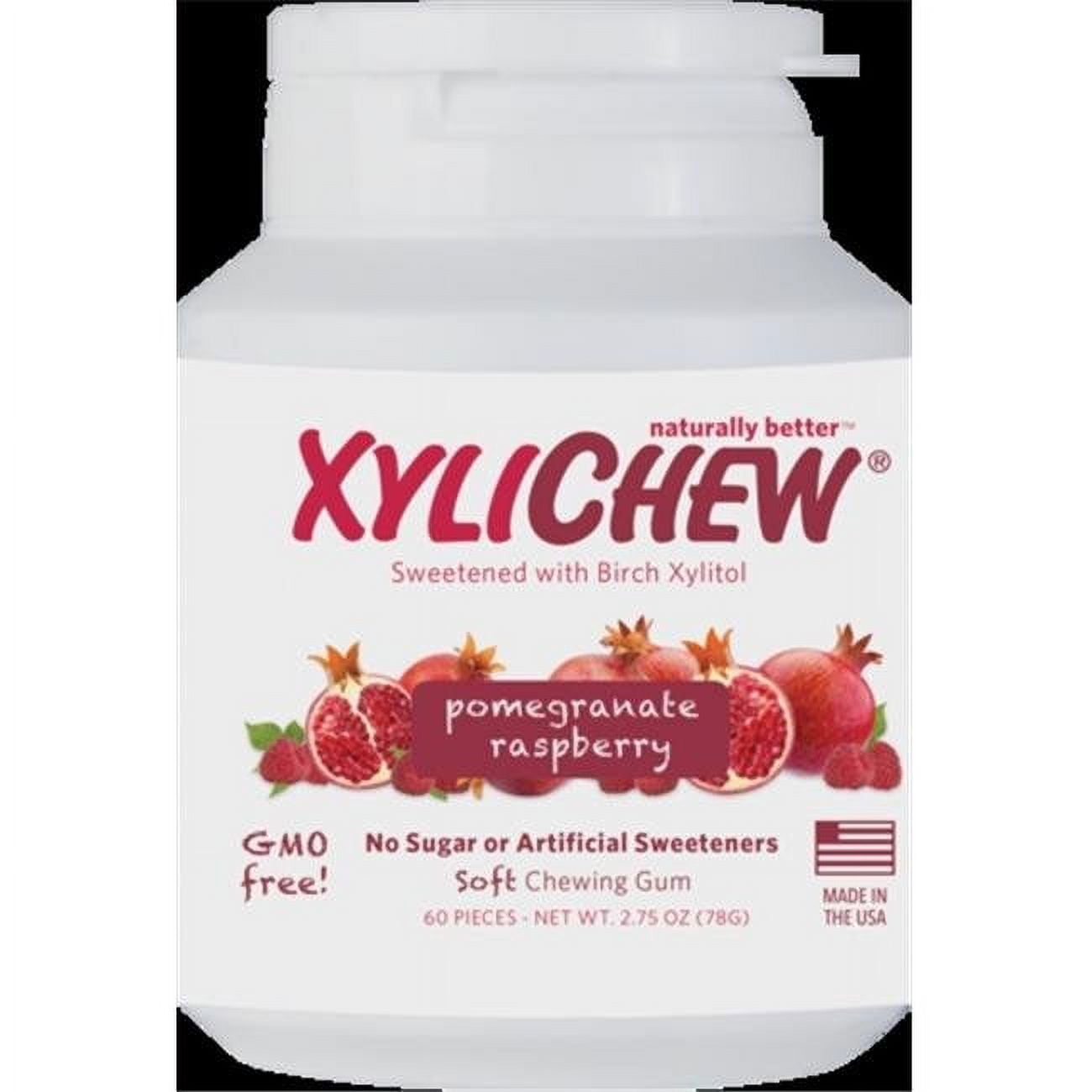 Xylichew KHFM00335507 Pomegranate & Raspberry No Sugar Gum - 60 Piece