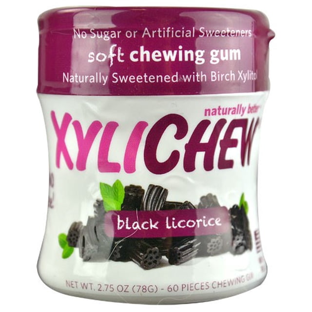 Xylichew Naturally Better Gum, Licorice, 60 Count