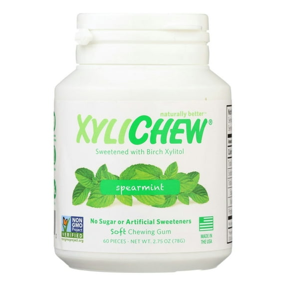 Xylichew Spearmint Sugar-Free Gum 60 pcs (Pack Of 4)