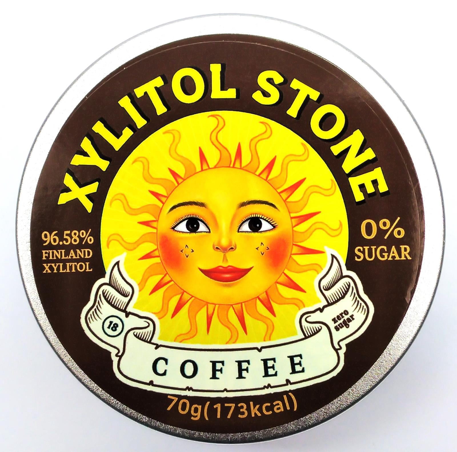 Xylitol Stone Sugar Free Hard Candy 70g Tin Can, Coffee Flavor ...