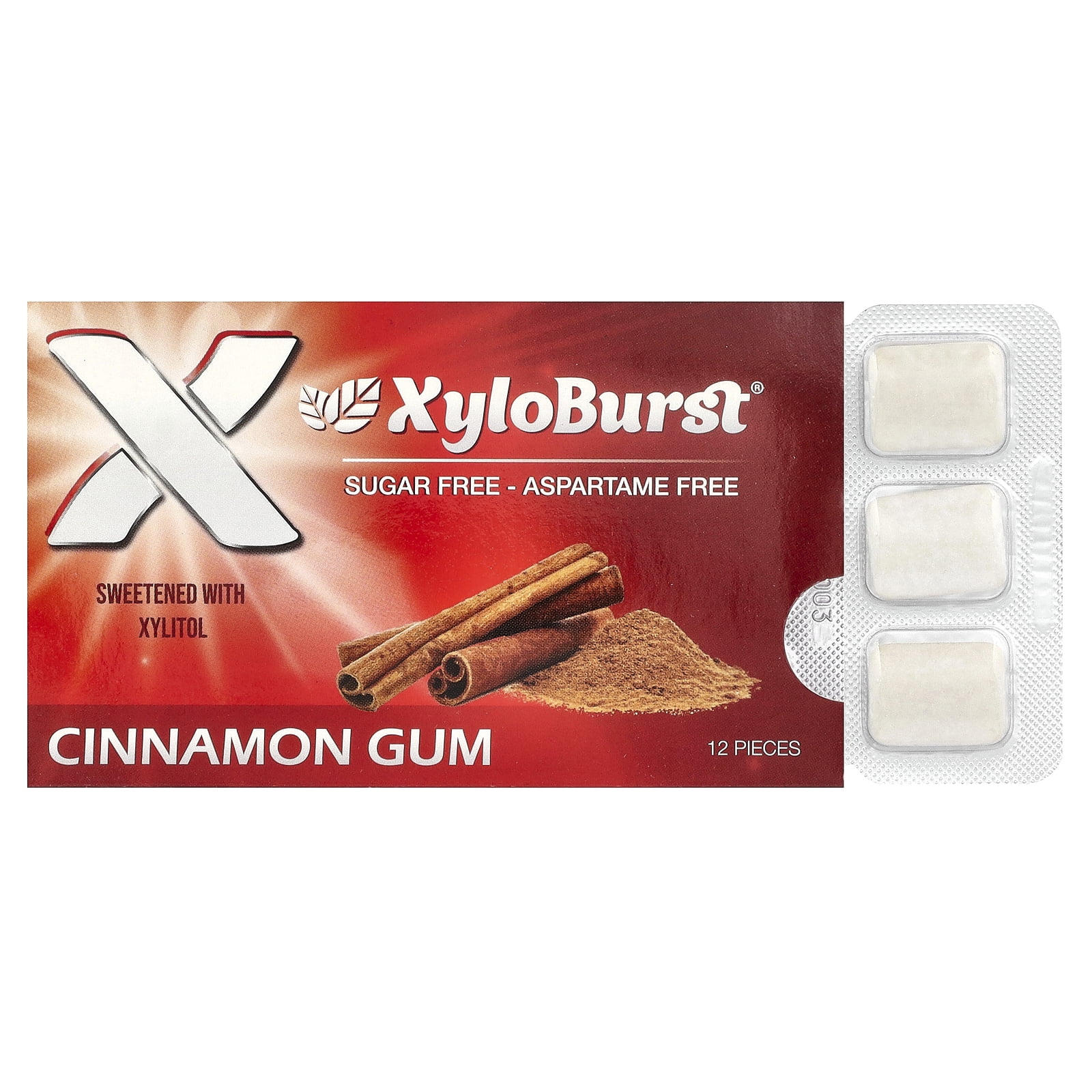 Xyloburst Xylitol Gum, Cinnamon, 12 Pieces - Walmart.com