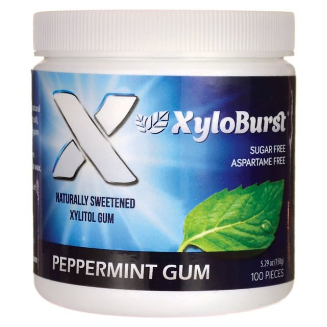 XyloBurst Xylitol Gum Peppermint 100 Pieces