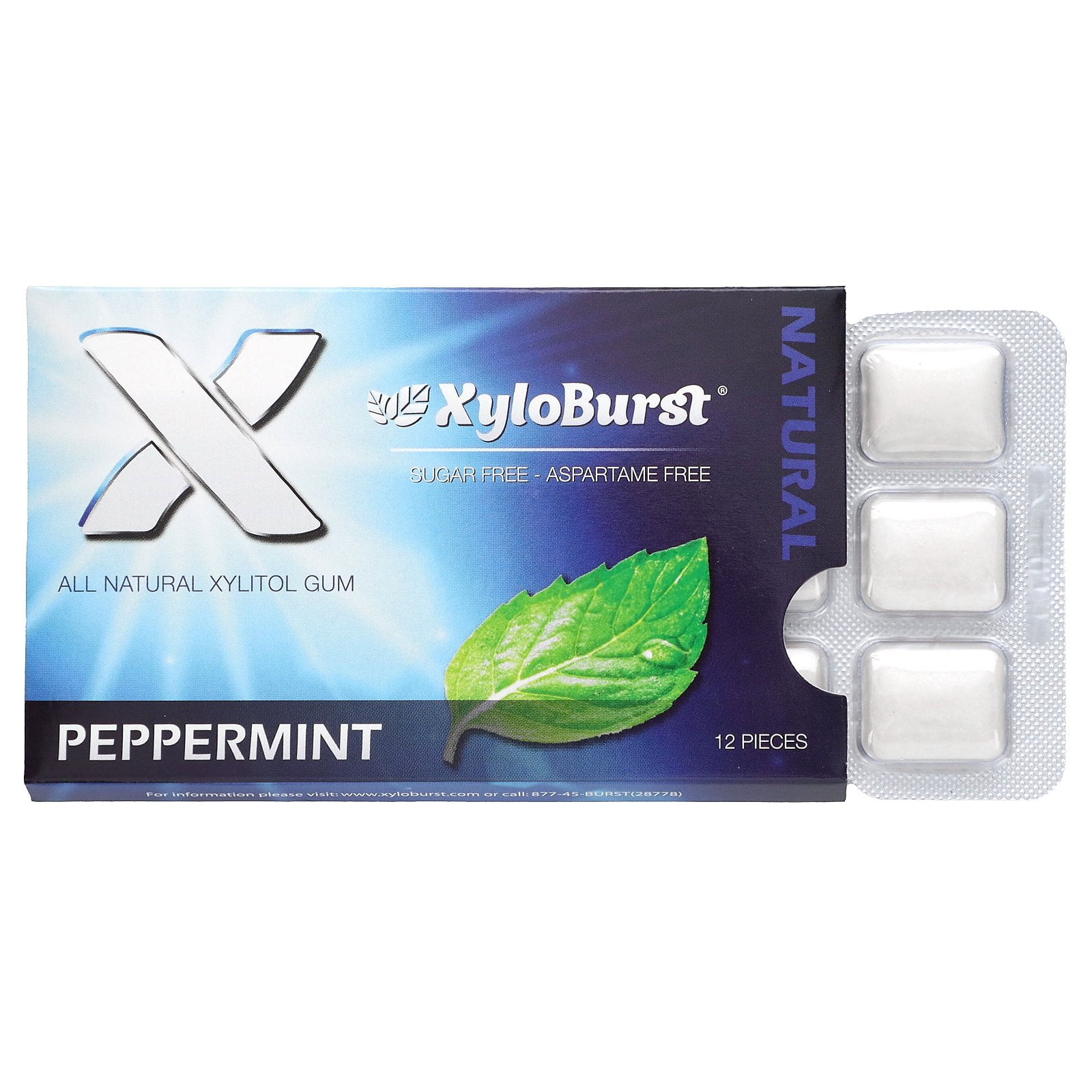 Xyloburst Xylitol Gum, Peppermint, 12 Pieces - Walmart.com