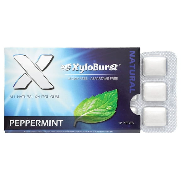 Xyloburst Xylitol Gum, Peppermint, 12 Pieces