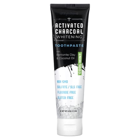 Xyloburst Activated Charcoal Whitening Toothpaste With Bentonite Clay & Coconut Oil, Cool Mint, 4 oz (113 g)