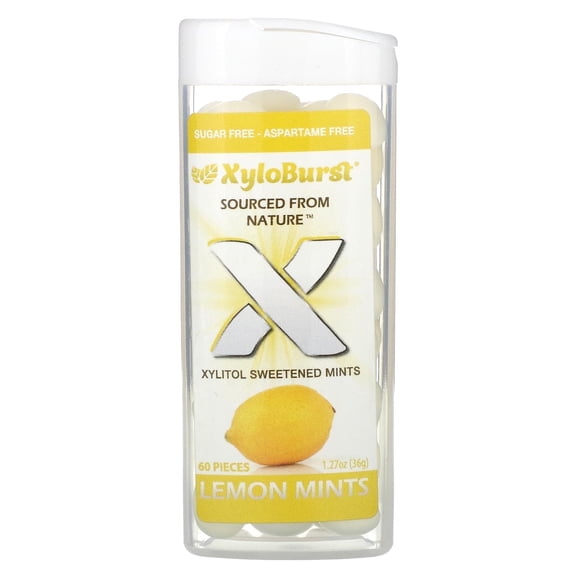 Xyloburst, Xylitol Sweetened Mints, Lemon, 60 Pieces