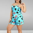 thumbnail image 1 of Xysaqa 2 Pack Womens Pajama Sets Sleeveless Cami Tank Top with Shorts Pajama Set Soft Sleepwear Love Heart Printed Pjs Loungewear Sets Plus Size 3X 4X 5X Valentine's Day Outfits Blue Xl, 1 of 4