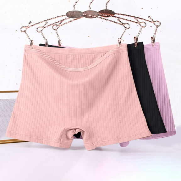 Xysaqa 3 Pack Boy Shorts Women's Plus Size Cotton Underwear High Waisted Leak Proof Boyshorts Solid Color Comfy Stretch Ribbed Panties 3X 4X 5X 6X