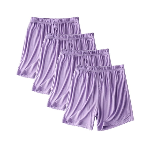 Xysaqa 4 PCS Womens Plus Size Sleep Pajama Shorts Comfy Super-Soft Modal Sleepwear for Women Stretch Lightweight Casual Pjs Bottoms Loungewear 2X 3X 4X (No Pocket)
