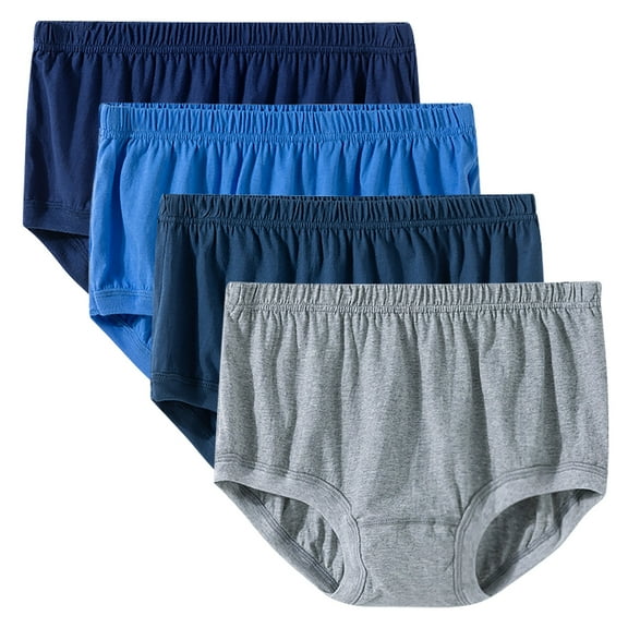 Xysaqa 4 Pack Mens Underwear Womens Plus Size Cotton Underwear Comfortable High Waisted Briefs Breathable Panty Unisex Middle-Aged and Elderly Underwear 2X 3X 4X