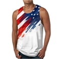 thumbnail image 1 of Xysaqa 4th of July Tank Tops for Men American Independence Day Sleeveless T-Shirts Gym Fitness USA Flag Print Graphic Tees for Men Big & Tall Sizes M-6XL, 1 of 4