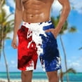 thumbnail image 1 of Xysaqa American Flag Board Shorts, Mens Swim Trunks, Big & Tall Men's Swimwear, USA Flag Printed Beach Shorts Swimming Bathing Suits 3X 4X 5X Clearance, 1 of 5