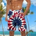 thumbnail image 1 of Xysaqa American Flag Board Shorts, Mens Swim Trunks, Big & Tall Men's Swimwear, USA Flag Printed Beach Shorts Swimming Bathing Suits 3X 4X 5X Summer Savings, 1 of 5