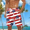 thumbnail image 1 of Xysaqa American USA Flag Mens Swim Trunks Summer Board Shorts Loose Fit Beach Shorts Swimwear Bathing Suits 3X 4X 5X（Available in Big & Tall) Clearance, 1 of 5