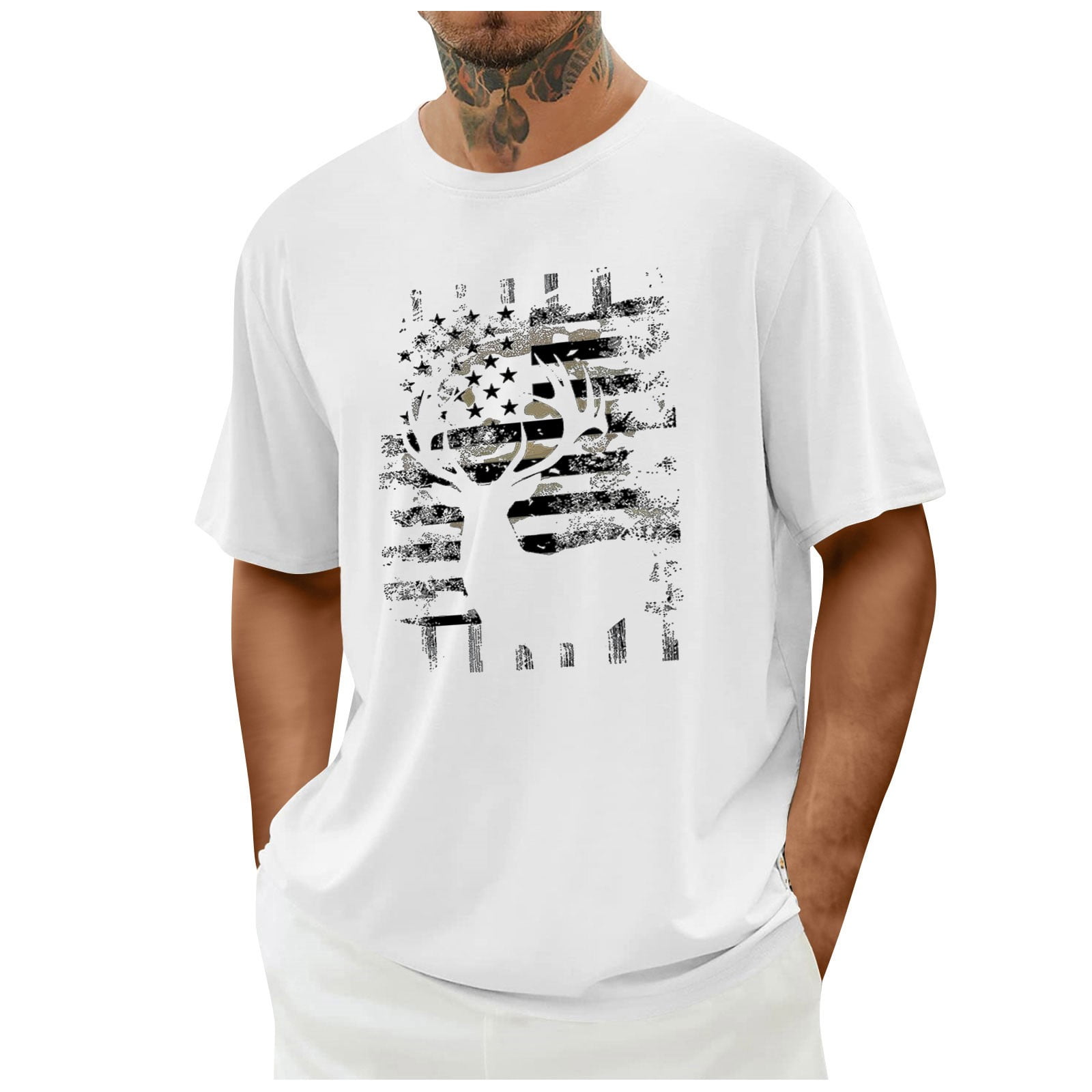 Xysaqa Beach Shirts for Men Boys Shirts Men's American Flag T-Shirts ...