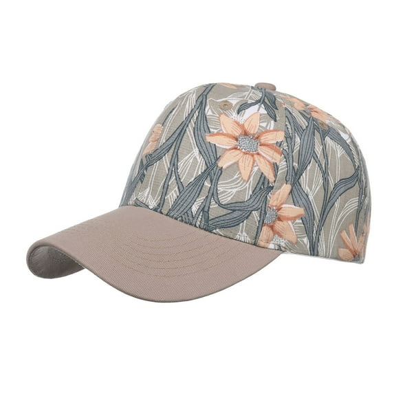 Xysaqa Beach Trucker Hats for Women Snapback Floral Print Baseball Cap for Summer Travel Outdoor