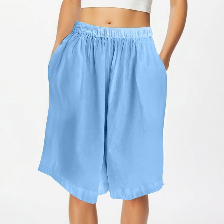 Xysaqa Bermuda Shorts for Women Casual Summer Womens Comfy Long