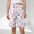 thumbnail image 1 of Xysaqa Bermuda Shorts for Women Trendy Floral Print Womens Knee Length Lounge Shorts Casual Drawstring High Waisted Gym Workout Athletic Shorts S-2XL Summer Savings, 1 of 6