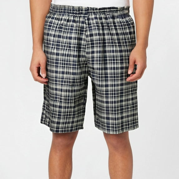 Xysaqa Big & Tall Men's Sleepwear Summer Beach Shorts Pajama Bottom Lounge Shorts Plaid Comfy Elastic Waist Knee Length Pull On Shorts with Pockets 2X 3X 4X on Clearance