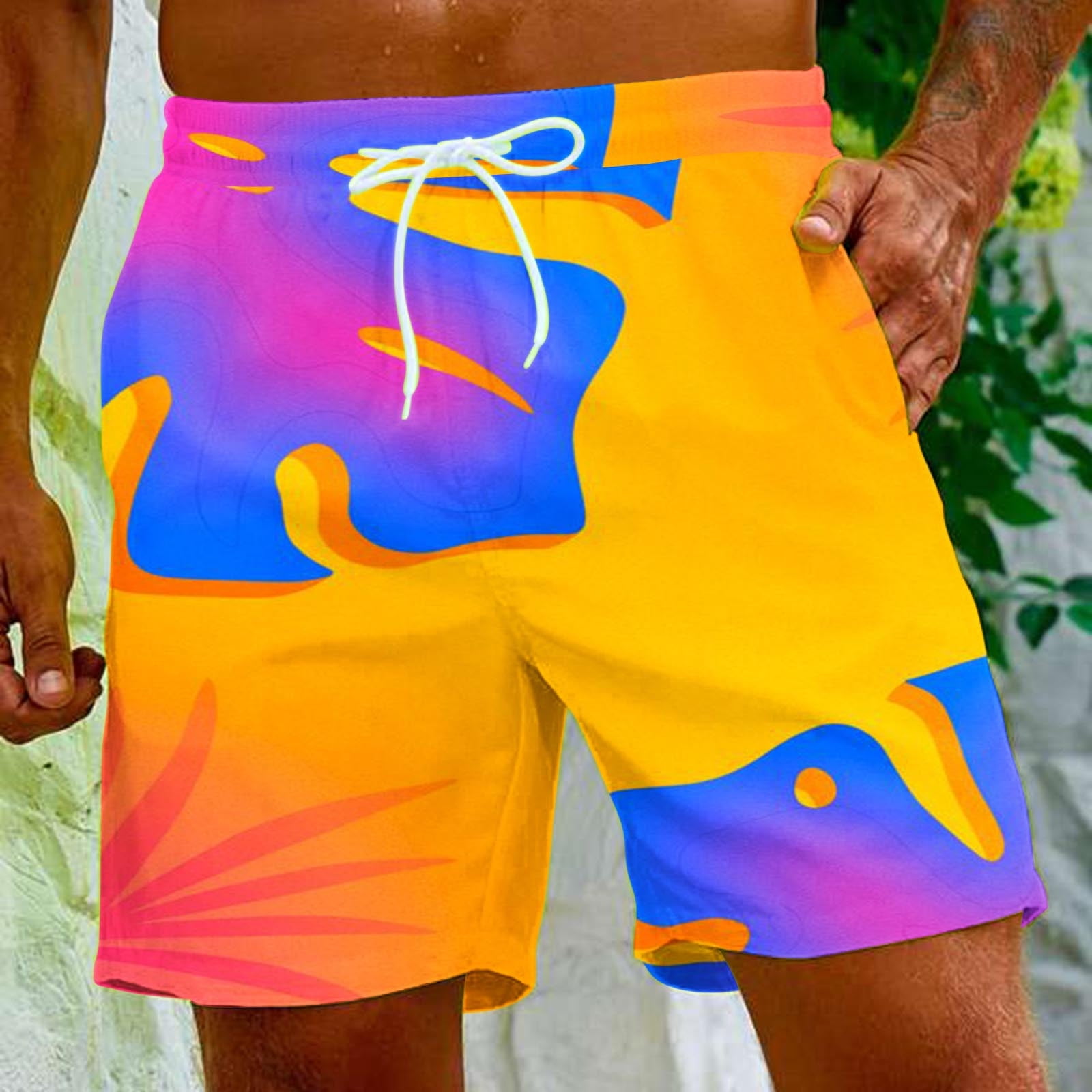 Xysaqa Big & Tall Sizes Mens Swim Trunks, Mens Boardshorts Funny