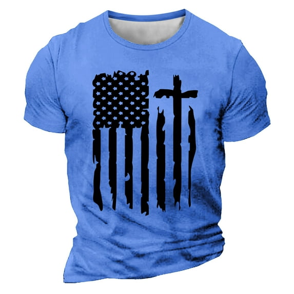 Xysaqa Black T Shirts for Men Muscle Shirts for Men American Flag Graphic Tee Men's T-Shirt, Classic Patriotic Short Sleeve Shirt for Men, Mens Big & Tall Shirts M-5Xl Athletic Tee Shirt for Men On Cl