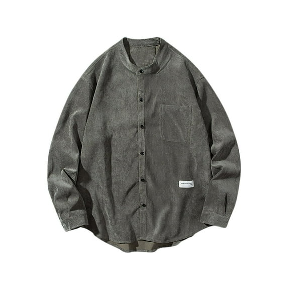 Xysaqa Business Work Shirts for Men, Mens Shirts Men's Corduroy Long Sleeve Shirt Loose Oversized Shirt Casual Men's Big & Tall Button Up Shirts M-5Xl Mens Shirts Under $15 Flash Deals