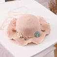 thumbnail image 1 of Xysaqa Fashion Women Straw Hats Flower Ribbon Wide Brimmed Caps Summer Beach Sun Protective Hats for Women Girls (1PC), 1 of 7