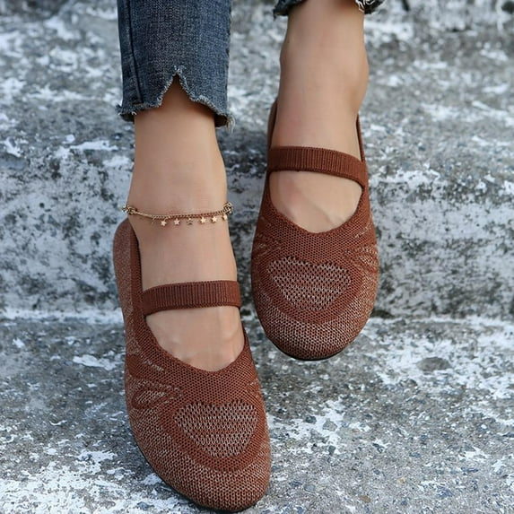 Xysaqa Flats for Women, Dress Shoes for Women Fashion Women Ventilate Casual Round Head Comfy Casual Shoes Shoes for Women Dressy on Clearance