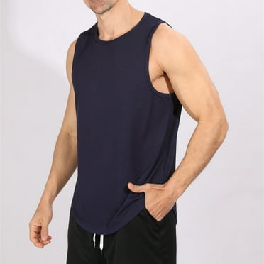 Xysaqa Gym Workout Tank Tops Men, Men's Athletic Gym Tank Top, Ribbed Muscle Tees Fitness Bodybuilding Sleeveless T-Shirts for Men S-XXL