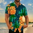thumbnail image 1 of Xysaqa Hawaiian Shirt for Men Mens White Tee Shirts Men's Hawaiian Shirt Funny Pineapple Graphic Shirt Short Sleeves Buttons Down Shirts for Men Big & Tall Holiday Party Summer Tropical Beach Shirts, 1 of 4