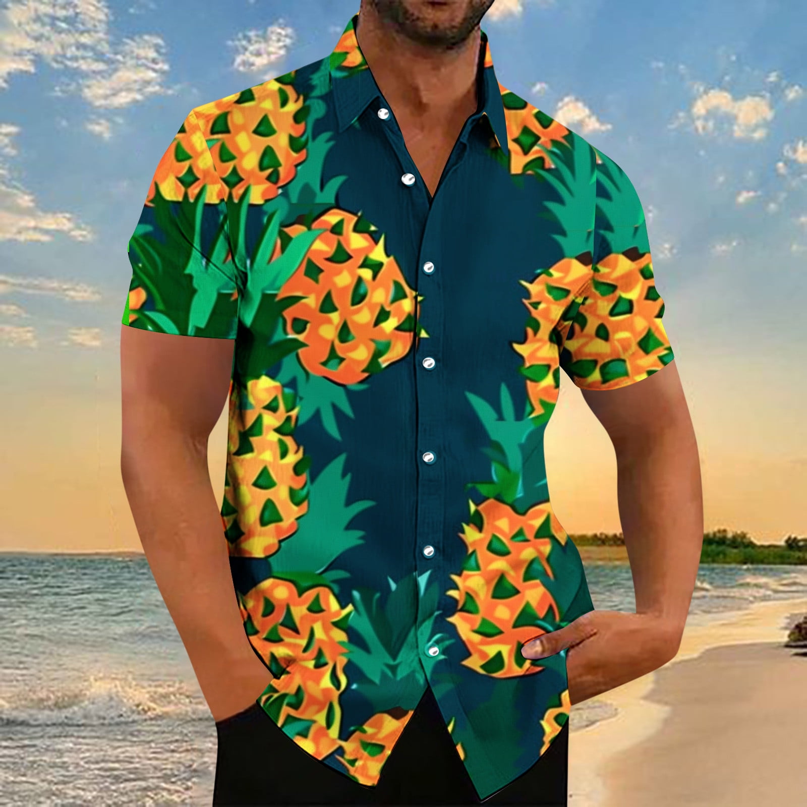 Xysaqa Hawaiian Shirt for Men Tee Shirts Mens Men's Hawaiian Shirt