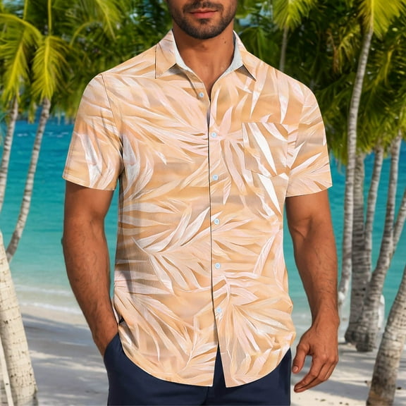 Xysaqa Hawaiian Shirt for Men Tropical Printed Big & Tall Button Down Shirts for Men Short Sleeve T-Shirt Casual Summer Holiday Hawaii Party Beach Dress Shirts 3X 4X 5X on Clearance