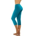 thumbnail image 1 of Xysaqa High Waisted Capris Leggings for Women, Women's Soft Stretch Leggings Solid Yoga Pants Bottoms S-3XL, 1 of 6