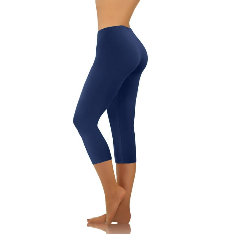 Xysaqa High Waisted Capris Leggings for Women, Women's Soft Stretch  Leggings Solid Yoga Pants Bottoms S-3XL