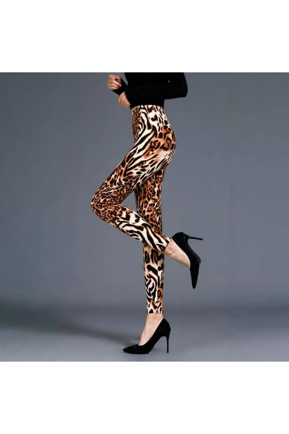 High Waisted Leopard Print Leggings for Women Soft Comfort Workout Athletic Running Yoga Leggings Pants Leopard