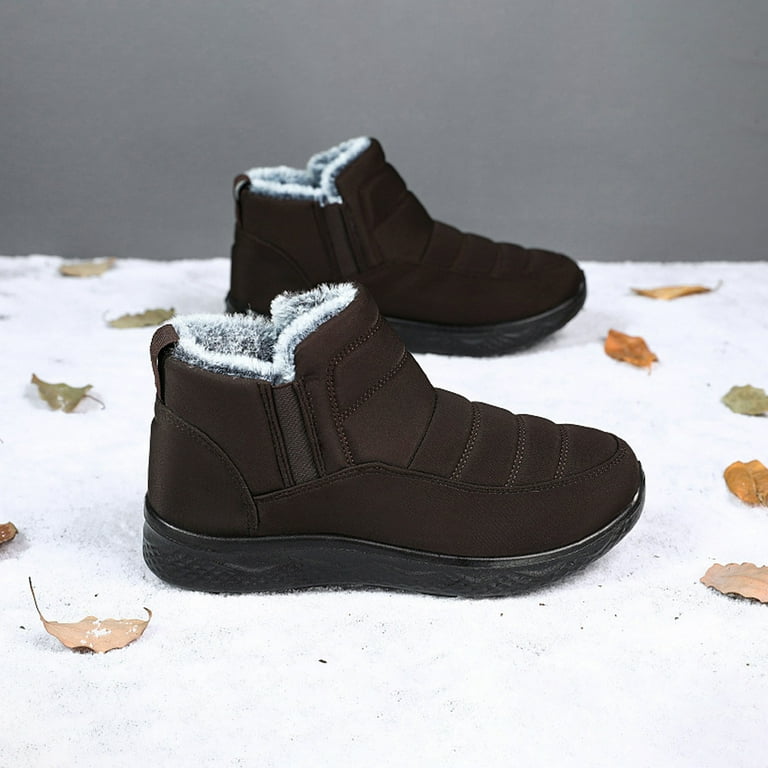 Xysaqa Hiking Shoes Men Mens Casual Shoes Mens Boots Slip on Winter Flat Splashing Plus Velvet Warm Short Snow Boots Golf Shoe for Men Fall Savings