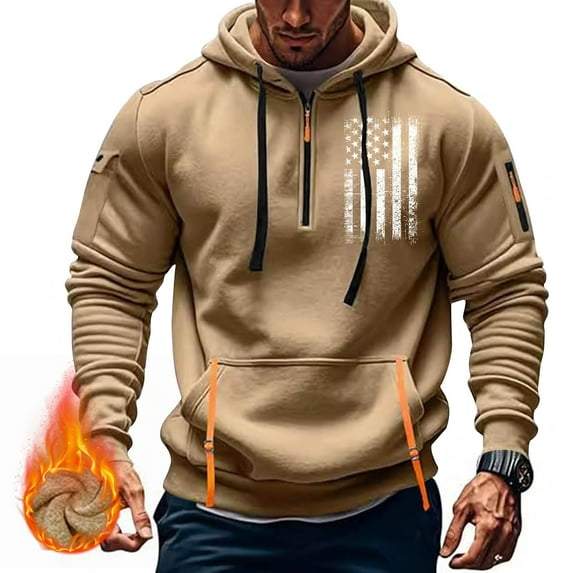 Xysaqa Hoodies for Men Teen Boys 14-16, Men's Novelty Hoodies American Flag Print Graphic Pullover Tops Spring Fall Clothes Sport Hooded Sweatshirt with Pocket M-3XL