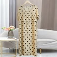 thumbnail image 1 of Xysaqa House Dresses Womens Nightgown Floral Print Sleepwear Cotton Casual Short Sleeve Pajama Dress Ruffle Front Old Lady Lounge Dress Plus Size 2X 3X 4X Clearance Khaki, 1 of 3
