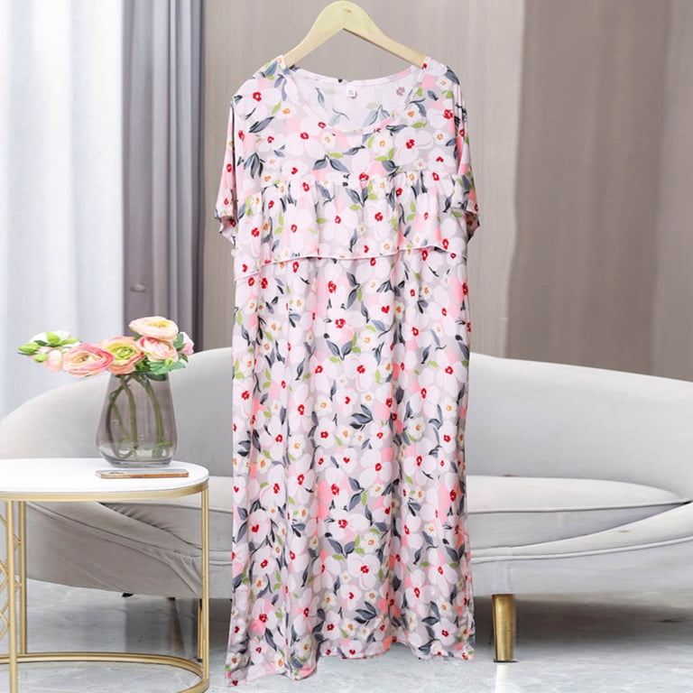 white christmas dresses Plus Size Comfy House Dress Pink / 6XL by Sleepy Bungalow