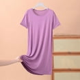 thumbnail image 1 of Xysaqa House Dresses Womens Nightgown Solid Color Sleepwear Cotton Casual Short Sleeve Pajama Dress Lounge Dress Plus Size 3X 4X 5X Clearance, 1 of 4
