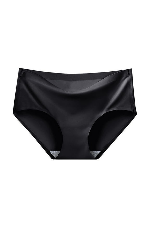 Ice Silk Sexy Seamless Underwear for Women Summer Super Thin Bikini Panties Cotton Crotch Underwear Comfy Mid Waisted Underwear