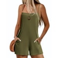 thumbnail image 1 of Xysaqa Jumpsuits for Women Casual Fashion Summer Solid Color Casual Sleeveless Sexy Spaghetti Strap Romper with Pockets S-2X, 1 of 7