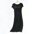 thumbnail image 1 of Xysaqa Long Nightgowns for Women Soft Cotton Sleepwear Short Sleeve Comfy Modal Sleep Shirts Ladies Long Nightdress with Built in Bra Night Gowns M-2X Summer Savings Black, 1 of 6