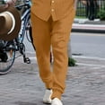 thumbnail image 1 of Men Casual Linen Pants, Mens Elastic Waist Stripe Comfy Pajama Pants Lightweight Cotton Lounge Yoga Pants with Pocket, 1 of 6