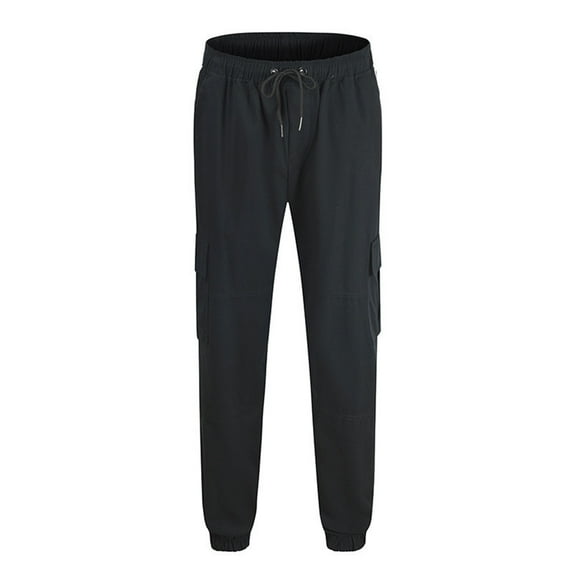 Xysaqa Men Jogger Chinos Cargo Pants, Men Casual Hiking Outdoor Pants Twill Cotton Track Jogging Sweatpants