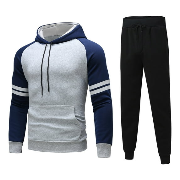 Xysaqa Men's 2 Piece Tracksuit Sets Long Sleeve Pullover Hoodie Tops with Pants Suit Casual Sports Athletic Jogging Sweatsuits for Men Set M-3XL Clearance