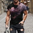 thumbnail image 1 of Xysaqa Men's 3D Colorful Graphic Print Shirt Big & Tall Short Sleeve Casual Shirts Summer Tees Tshirts Top M-5XL, 1 of 5