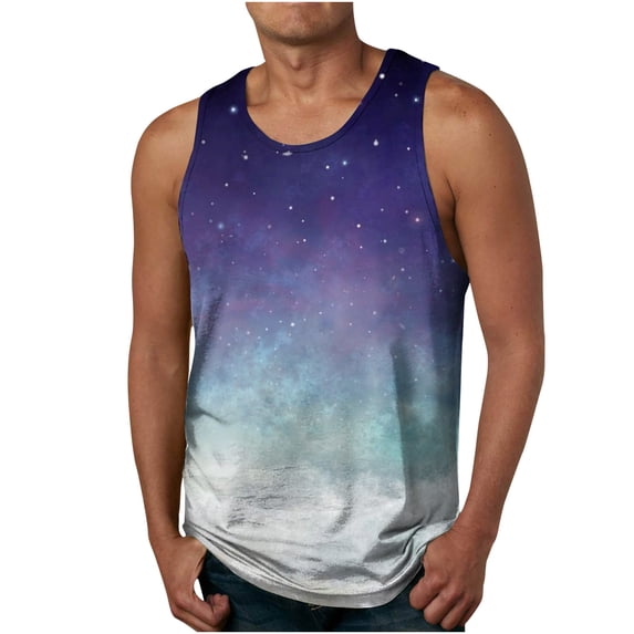 Xysaqa Men's Big & Tall 3D Tank Tops, Summer Casual Novelty Sleeveless Shirts Unisex Colorful Graphic Sports Tees Shirt M-6XL